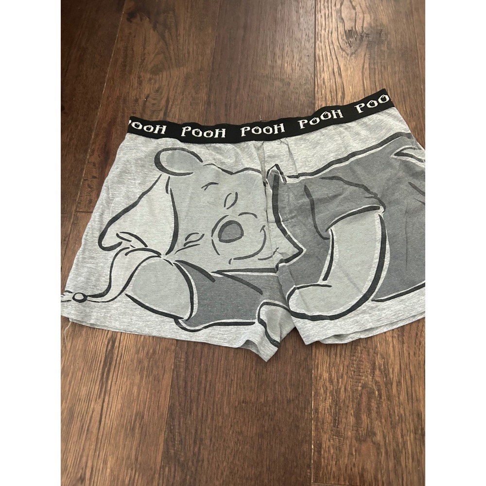 Vtg Disney Winnie the Pooh Mens Boxer Briefs Gray Sleeping Pooh Graphic Trunks